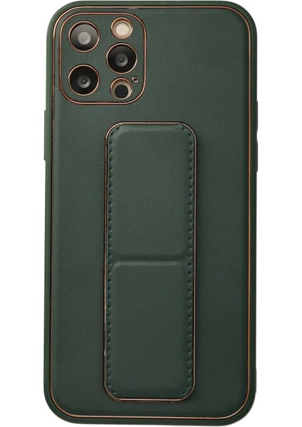 iPhone 12 Pro Kılıf Coco Deri Standlı Kapak - Yeşil - NEONX7509-5144