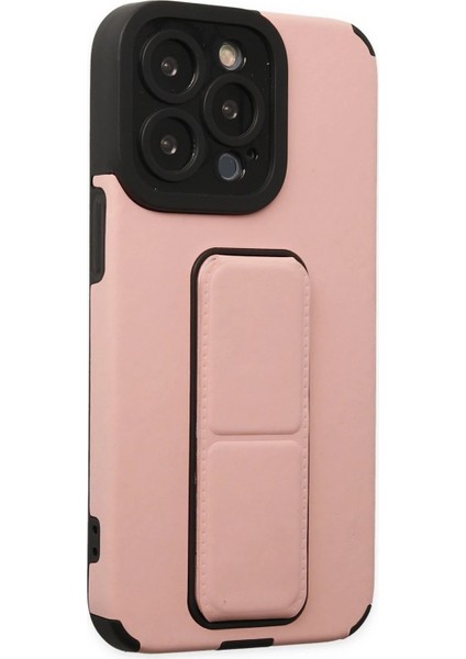 iPhone 14 Pro Kılıf Mega Standlı Silikon - Pudra - NEONX1529-7359 indirimleri