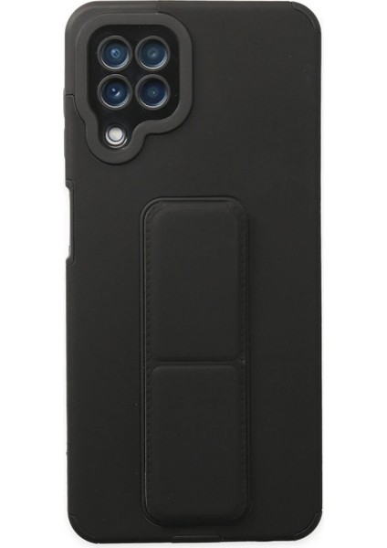 Samsung Galaxy A22 Kılıf Mega Standlı Silikon - Siyah - NEONX7061-3308