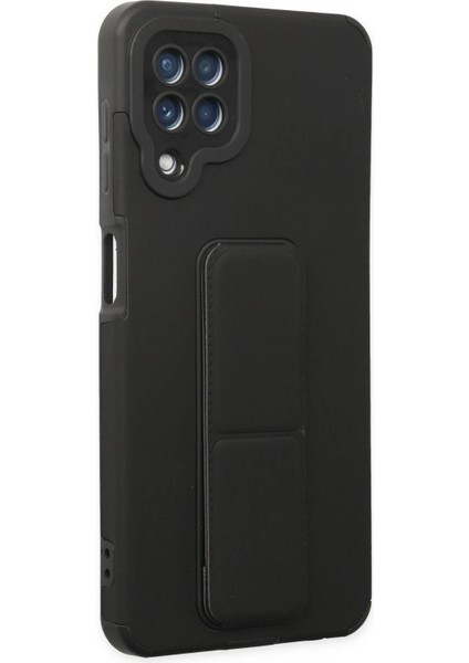 Samsung Galaxy A22 Kılıf Mega Standlı Silikon - Siyah - NEONX7061-3308 fiyatları