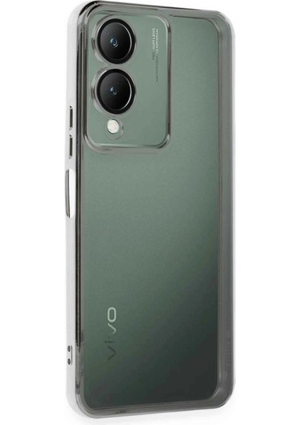 Vivo Y17S Kılıf Lensli Silikon - Gümüş - NEONX5836-5235