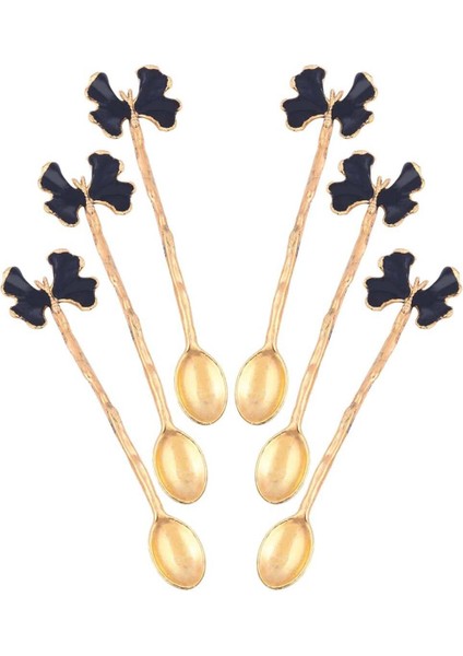 Siyah Kelebek Çay Kaşığı Takımı 6'lı, Şık ve Kullanışlı.