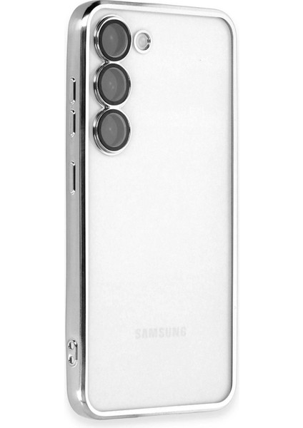 Samsung Galaxy S23 Plus Kılıf Lensli Silikon - Gümüş - NEONX5646-8600