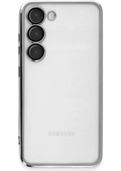 Samsung Galaxy S23 Plus Kılıf Lensli Silikon - Gümüş - NEONX5646-8600
