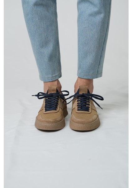 Darian Model Hakiki Deri El Yapımı Kahverengi Erkek Triko Sneaker Ayakkabı modelleri
