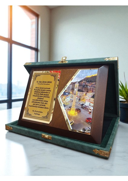 Kişiye Özelvıp Lüks Deri Kulu Ahşap Plaket fiyatları