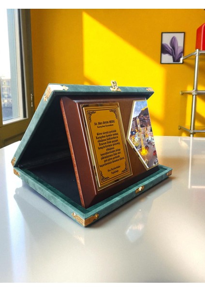 Kişiye Özelvıp Lüks Deri Kulu Ahşap Plaket indirimleri