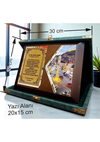 Kişiye Özelvıp Lüks Deri Kulu Ahşap Plaket