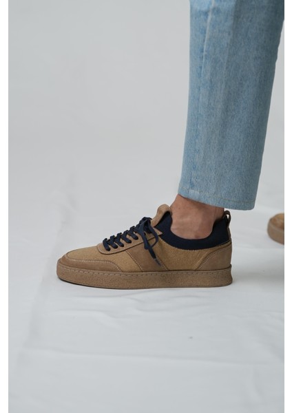 Darian Model Hakiki Deri El Yapımı Kahverengi Erkek Triko Sneaker Ayakkabı fırsatları