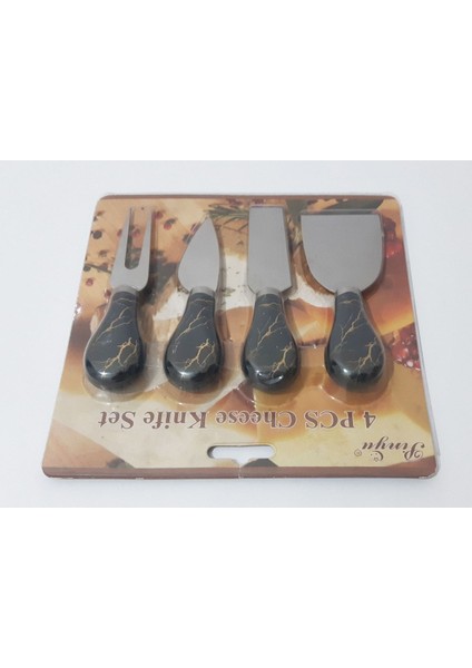 Mermer Desenli 4'lü Peynir Bıçak Seti, Şık ve Kullanışlı Mutfak Aksesuarı indirimleri