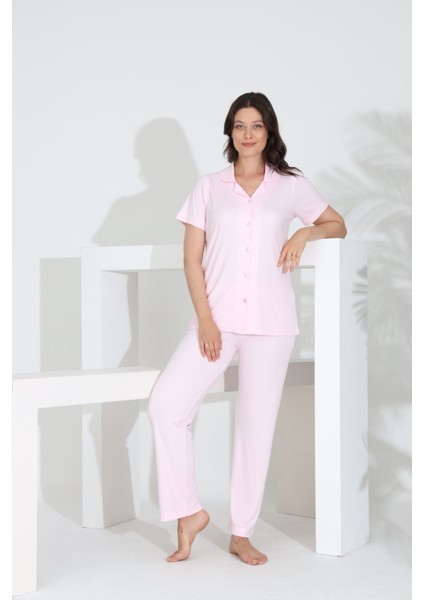 Bambu Boydan Düğmeli Hamile Lohusa Pijama Takım 30201Y-30205Y