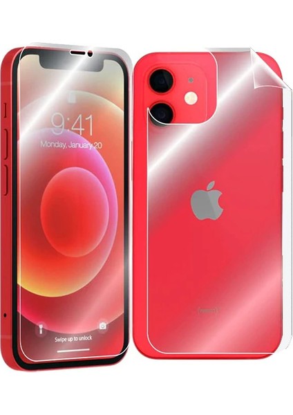 Iphone 12 6.1 Film Ön Arka Full Koruyucu Membran Nano Hidrojel Koruyucu SET-(1903) - NEONX7286-45