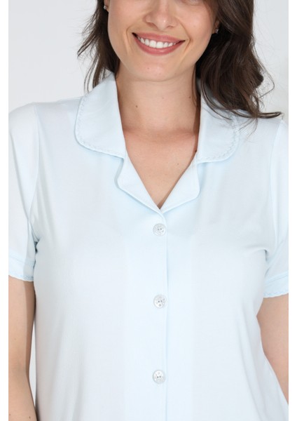 Bambu Boydan Düğmeli Hamile Lohusa Pijama Takım 30201Y-30205Y