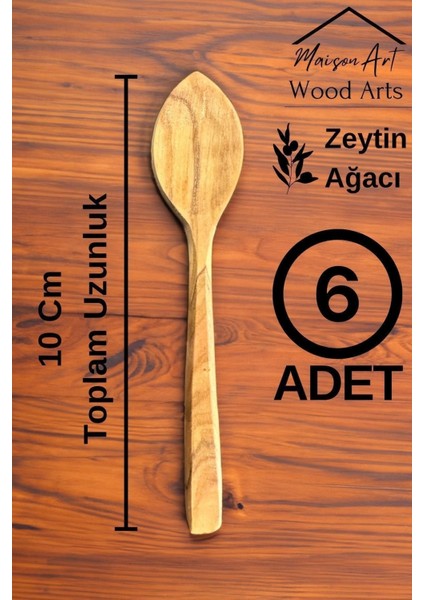 El Yapımı Kahverengi Ahşap 6'lı Reçel ve Baharat Kaşığı Seti modelleri