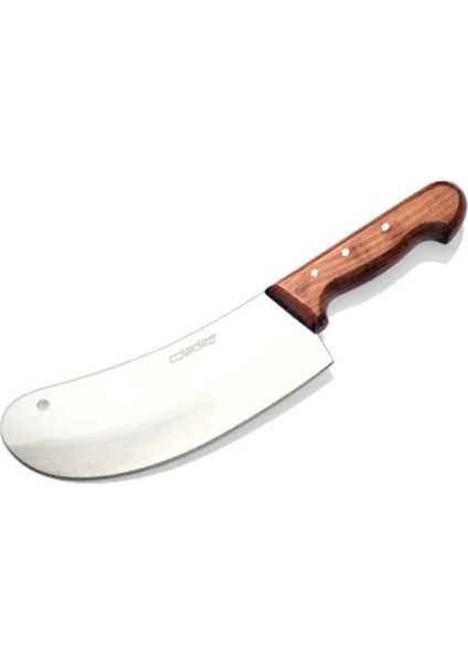 Çok Renkli Paslanmaz Mutfak Bıçağı, 18 Cm, Ahşap Sap, Soğan Satırı, Börek Bıçağı
