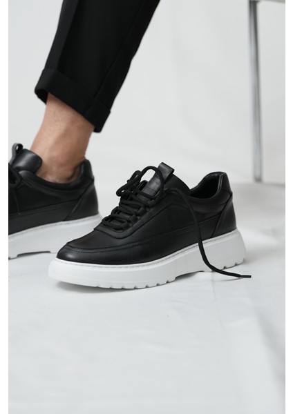 Drew Model Hakiki Deri El Yapımı Erkek Siyah Sneakers Ayakkabı modelleri