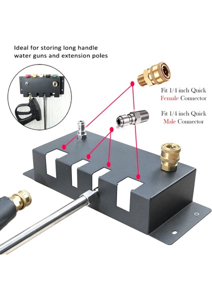Basınçlı Yı Tabancası Tutucu Duvara Monte Köpük Topu Tutucu Depolama Rafı Köpük Topu, Basınçlı Yı Nozulu Ucu ve Basınç Değnek Uzatma (Yurt Dışından) modelleri