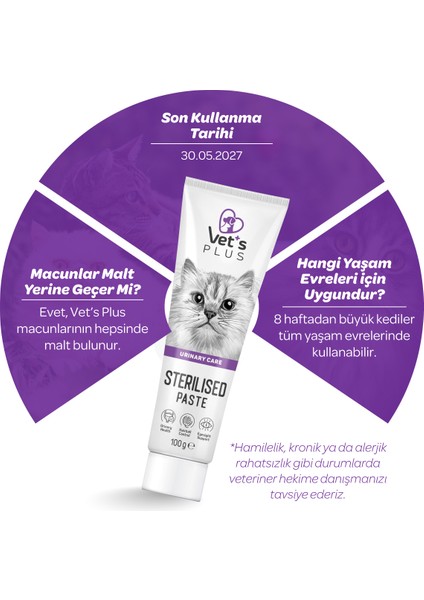 Sterilised Malt Macun 100gr (Kısır Kediler için Tüy Yumağı Önleyici) modelleri