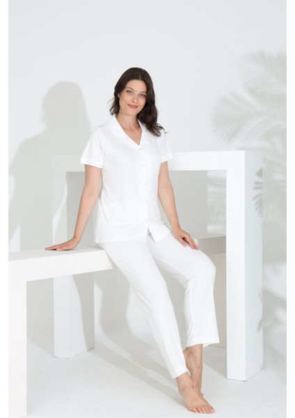 Bambu Boydan Düğmeli Hamile Lohusa Pijama Takım 30201Y-30205Y fiyatları