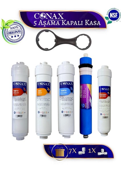 Tüm Kapalı Kasalar Için 5 Aşamalı Inline Filtre Seti