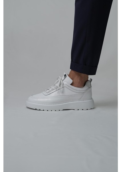 Drew Model Hakiki Deri El Yapımı Erkek Beyaz Sneakers Ayakkabı modelleri