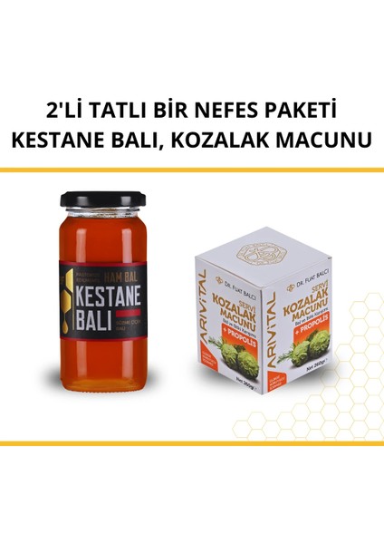 Amber 2'li Tatlı Bir Nefes Paketi, Kestane Balı 300 gr ve Kozalak Macunu 260 gr
