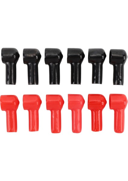 12 Adet Akü Terminali Önyükleme Yalıtım Kapağı 6 Kırmızı 6 Siyah Kablo Pabucu Koruyucu Kapak Kapağı Araç Deniz Ticari (Yurt Dışından)