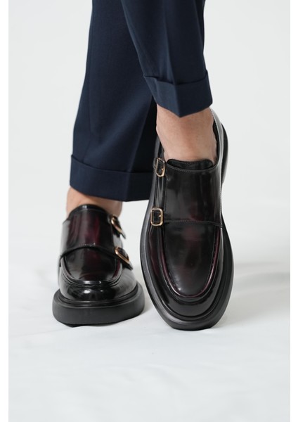 Gody Model Hakiki Deri El Yapımı Erkek Bordo Açma Casual Ayakkabı