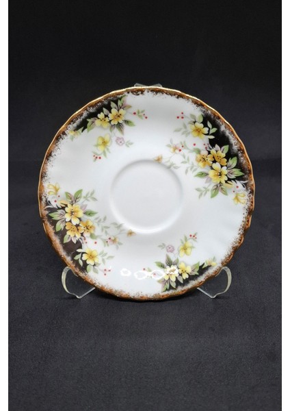 Royal Ascot Duble Kahve Fincan Tabağı Porselen Tek Tabak Vintage 12.5 cm