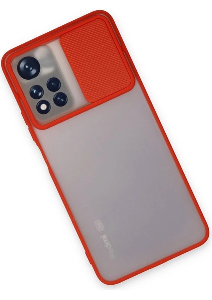 Xiaomi Redmi Note 11T Kılıf Palm Buzlu Kamera Sürgülü Silikon - Kırmızı - NEONX3276-8564