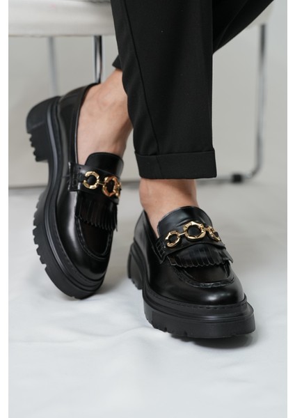 Cyrus Model Hakiki Deri El Yapımı Erkek Siyah Casual Ayakkabı