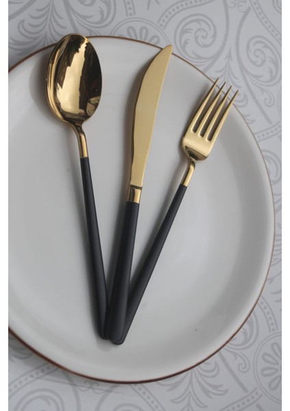 6'lı Titanyum Gold Siyah Yemek Bıçak Seti, Şık ve Dayanıklı Mutfak Araçları fiyatları