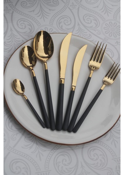 6'lı Titanyum Gold Siyah Yemek Bıçak Seti, Şık ve Dayanıklı Mutfak Araçları fırsatları