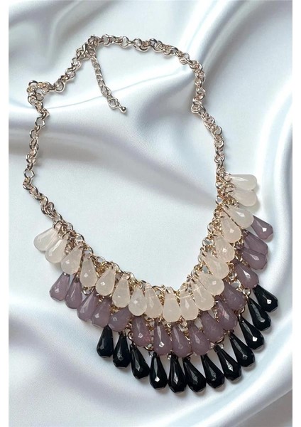 Kristal Damla Abartı Kolye K modelleri