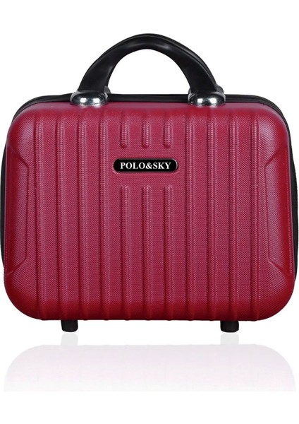 Şık Vişne Renkli Makyaj Çantası ve El Valizi, Dayanıklı ve Kullanışlı Tasarım