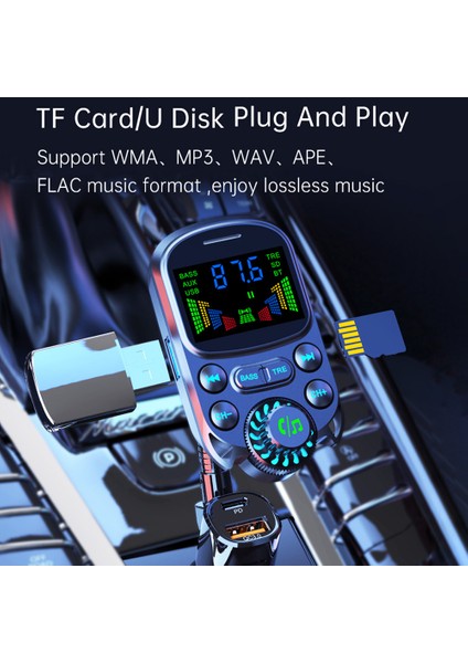 Araba Bt Mp3 Çalar Fm Verici Pd + Qc3. 0 Araç Şarj Adaptörü ile 2 Inç OLED Ekran Destek Eller-Serbest Arama U-Disk / Tf Kart Oynatma Ses Asistanı Tiz / Bas Ayarlanabilir Gerilim Ekran (Yurt Dışından) fiyatları