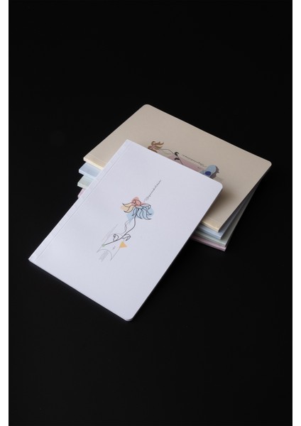 Minimal Çiçekler 5'li Defter Seti - Çizgisiz - Her Biri 56 Sayfa - 14X20CM - Iplik Dikişli Cilt modelleri