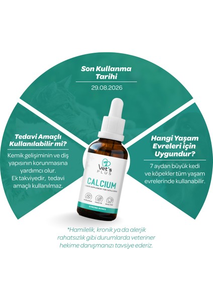 Calcium Damla 50ml (Kedi ve Köpekler İçin Kemik ve Diş Yapısı Destekleyici Kalsiyum) fiyatları