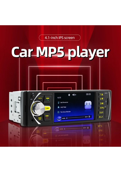 4.1 Inç Tek Din Araba Stereo Bt Mp5 Çalar Fm Radyo Alıcısı Desteği Tf / U Disk Oynatma Eller Serbest Arama Ters Görüntü ve Direksiyon Kontrolü (Yurt Dışından) fırsatları