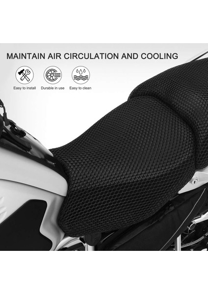 Motosiklet Koruyucu Koltuk Minderi Örtü Kumaşı Sele Koltuk Örtüsü Serin Yastık Koruyucu Isı Yalıtım Mesh Pad Değiştirme R1200GS 2006-2018 (Yurt Dışından) modelleri