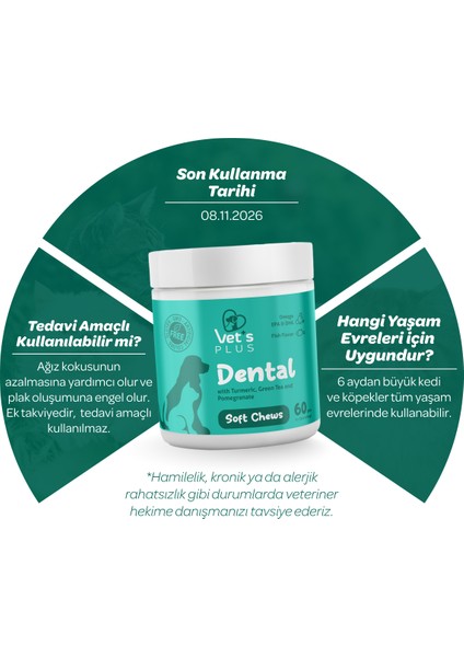 Dental Çiğnenebilir Tablet 60'lı (Kedi ve Köpekler için Diş Bakımı) fiyatları