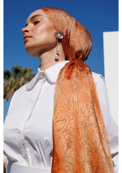 Moren Desen Shine Line Şal Vizon-Tarçın modelleri