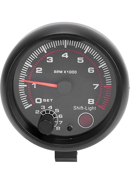 3.75 " Otomobil Takılı Enstrüman Siyah Beyaz Işık Takometre 0-8000 Pointer Takometre 92MM (Yurt Dışından)