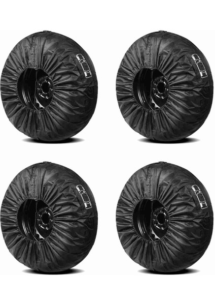 4 Adet Lastik Kapakları, Su Geçirmez Yedek Lastik Kapakları Sert Lastik Tekerlek Koruyucu Arabalar Için Suv Van Kamyonet, Uyar Lastikleri 13" 18" (Yurt Dışından)