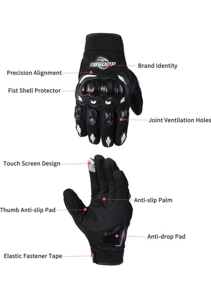 Bsddp Motosiklet Bisiklet Eldiveni Binici Kaymaz Anti-Damla Dört Mevsim Evrensel Açık Nefes Dokunmatik Ekran Eldiveni (Yurt Dışından) fırsatları