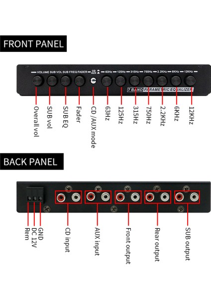 Profesyonel 7 Bantlı Araç Ekolayzır Araba Için Çok Işlevli Ses Eq Tuning Crossover Amplifikatör Parametrik Ekolayzır Araba Ses Ekolayzır (Yurt Dışından) fiyatları
