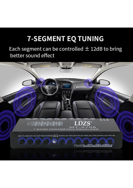 Profesyonel 7 Bantlı Araç Ekolayzır Araba Için Çok Işlevli Ses Eq Tuning Crossover Amplifikatör Parametrik Ekolayzır Araba Ses Ekolayzır (Yurt Dışından) fırsatları
