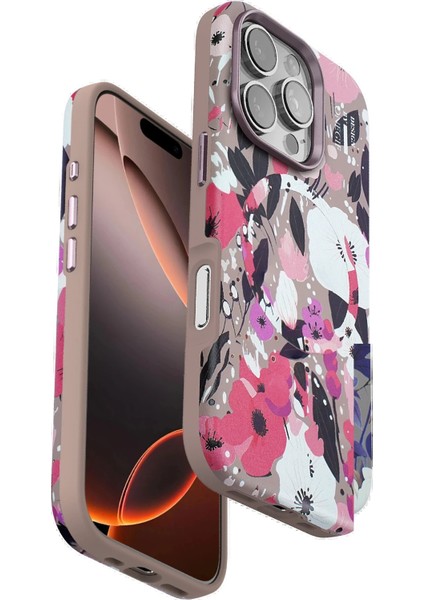 iPhone 16 Pro Max Flower Series Magsafe Kapak - Pembe - NEONX8172-6795