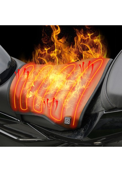 Motosiklet Isıtmalı Koltuk Minderi 12V Elektrikli Isıtmalı Koltuk Pedi Motosiklet Için Su Geçirmez 3 Seviyeleri Akıllı Sıcaklık Kontrolü (Yurt Dışından)