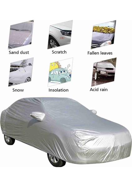 Vıslone Evrensel Tam Araba Kılıfı Açık Kapalı Uv Koruma Güneş Koruyucu Isı Koruma Toz Geçirmez Çizilmeye Dalı Sedan Takım Elbise Küçük (Yurt Dışından) modelleri